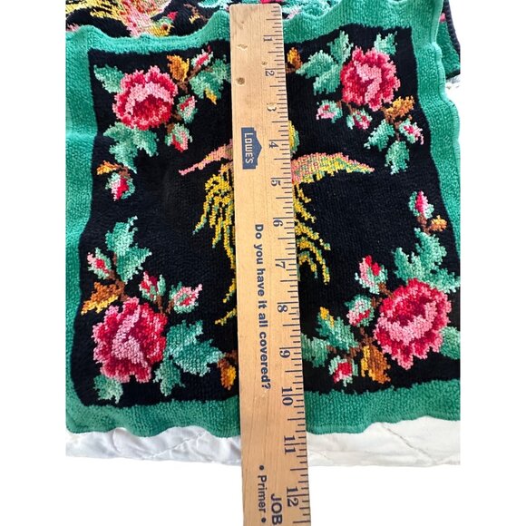 Vtg Indanthren Floral Bird Pattern Towel Textiles Set Cottagecore Country Chic - Picture 7 of 16